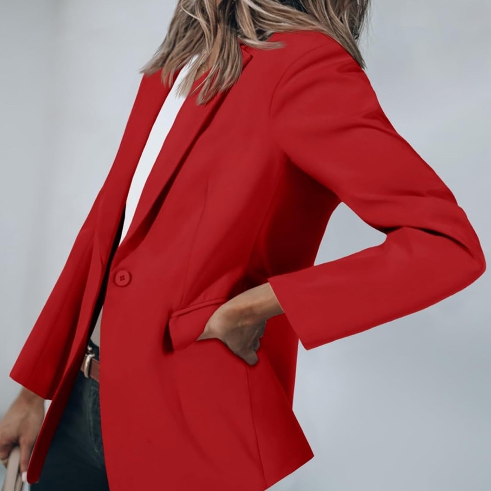 Women's Red Blazer - Large - Picture 7 of 10